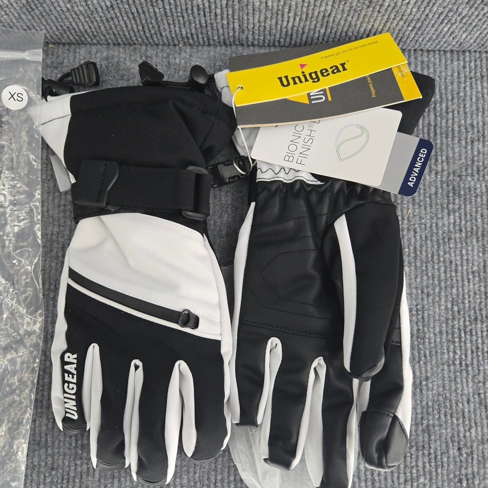 Unigear Ski Gloves Black, White Sz XS (Tag) p Please see pics‎
